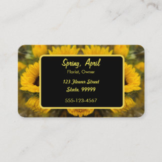 Carte De Visite Tournesol doré Chaud Personnalisé