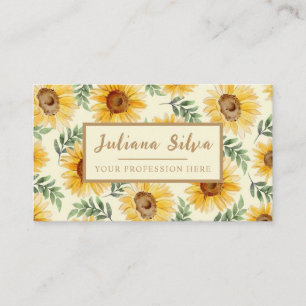 Carte De Visite Tournesol Eucalyptus Floral Botanique