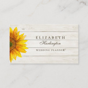 Carte De Visite Tournesol. Fleur rustique. Professionnel floral