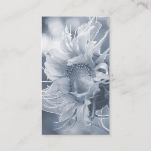 Carte De Visite Tournesol Macro en bleu gris