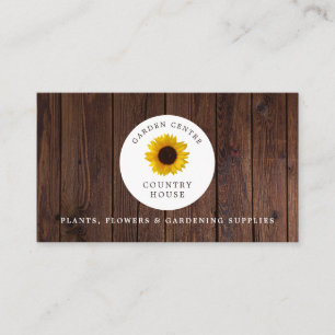 Carte De Visite Tournesol rustique, Centre de jardin, Horticulteur