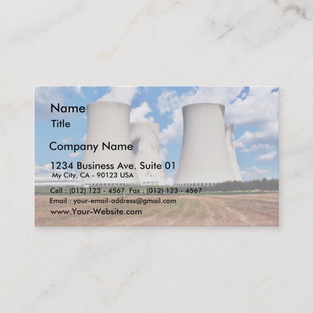 Carte De Visite Tours De Refroidissement D'Une Centrale Nucléaire (Devant)