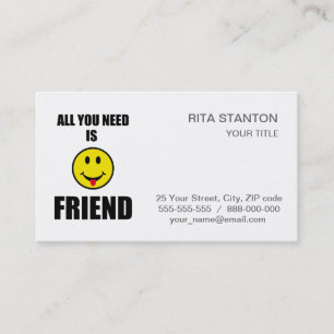 Carte De Visite Tout ce dont tu as besoin est ami