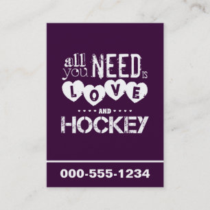 Carte De Visite Tout que vous avez besoin est amour et hockey