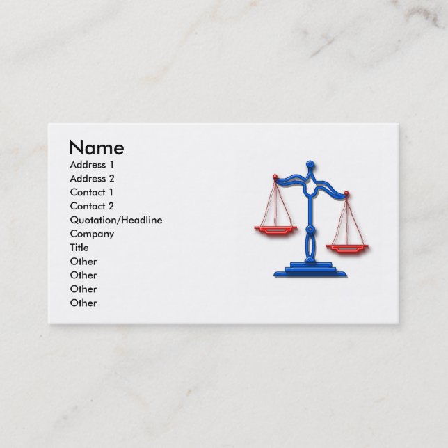 Carte De Visite Toute la loi américaine (Devant)