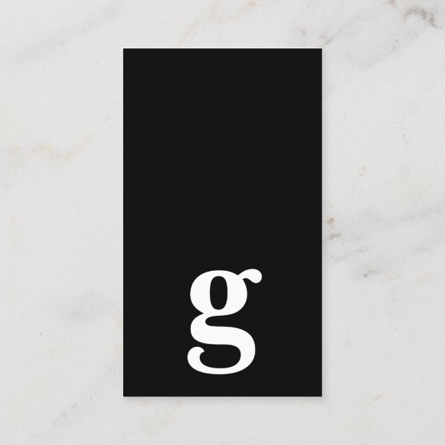 Carte De Visite Toute lettre, Simple Deluxe noir et blanc (Dos)