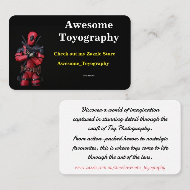 Carte De Visite Toyographie cool stupéfiante (Devant / Derrière)