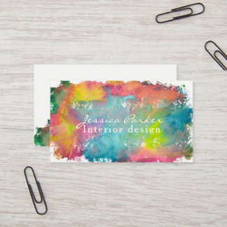 Carte De Visite Traçage coloré d'aquarelle