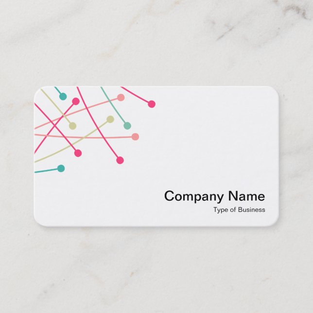 Carte De Visite Tracks de particules - Couleurs 01 sur blanc (Devant)