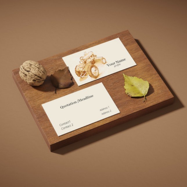 Carte De Visite tracteur antique -aquarelle (Créateur téléchargé)