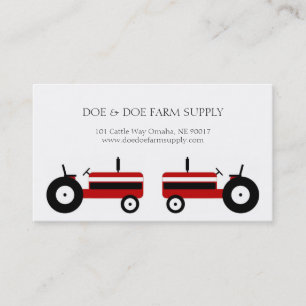 Carte De Visite Tracteur de rouge d'agriculture