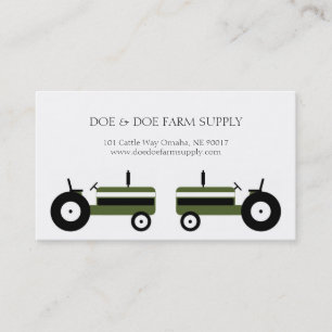 Carte De Visite Tracteur de vert d'agriculture d'approvisionnement