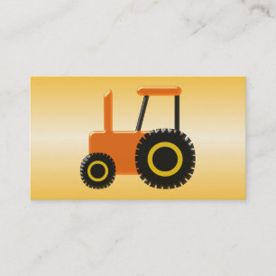 Carte De Visite Tracteur orange agriculteur