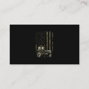 Carte De Visite Tracteur Patriotique Tracteur Drapeau Américain Fe