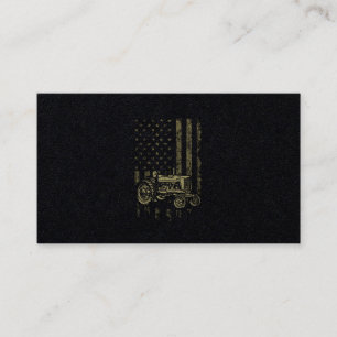 Carte De Visite Tracteur Patriotique Tracteur Drapeau Américain Fe