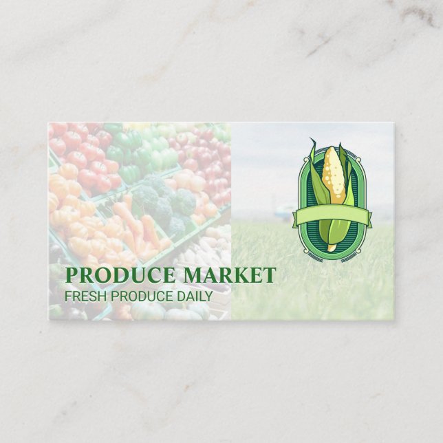 Carte De Visite Tractor | Fresh Corn Produce (Devant)