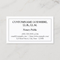 Carte de visite traditionnel de notaire