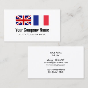 Carte De Visite Traducteur d'anglais-français de services de
