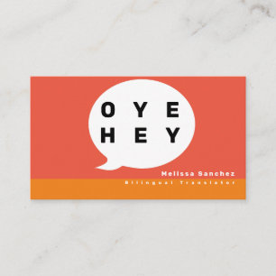 Carte De Visite Traducteur de discours Professeur de langue biling