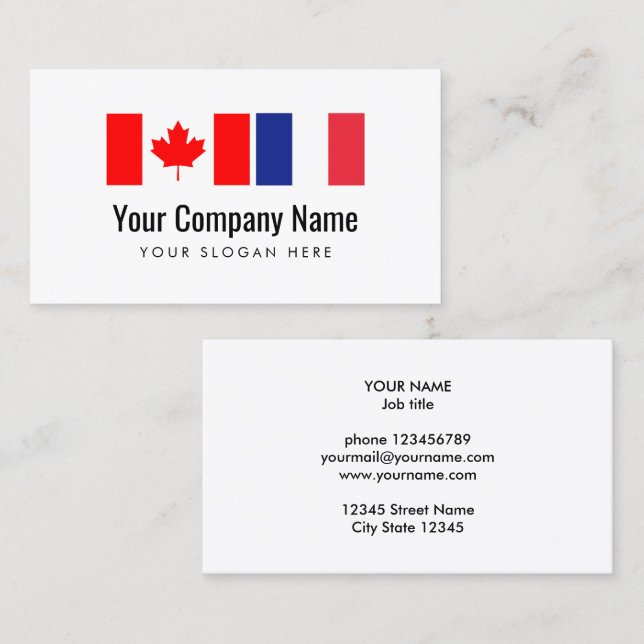 Carte De Visite Traduction Traducteur canadien anglais français (Devant / Derrière)