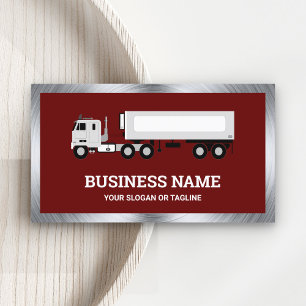 Carte De Visite Trailer de camion de transport Dark Red Logistics