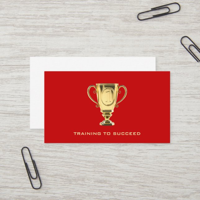 Carte De Visite Train de succès rouge entraîneur de sports (Devant/Arrière en situation)