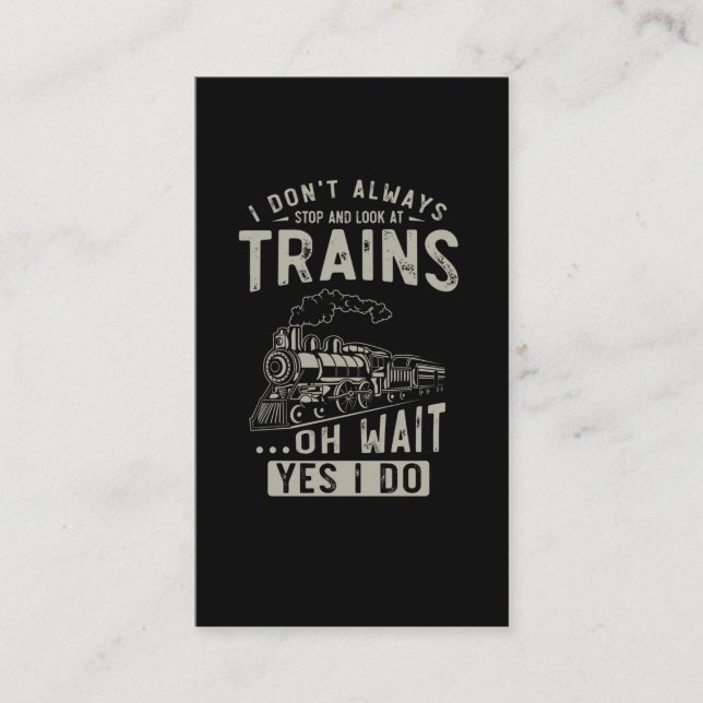 Carte De Visite Train Lover Funny Trainspoter Railroad Locomotive (Devant)