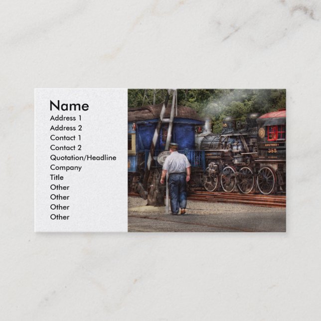 Carte De Visite Train - vapeur - le travail de conducteurs (Devant)