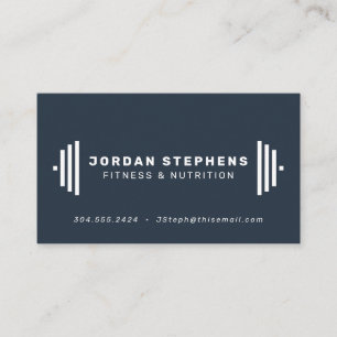 Carte De Visite Trainer de fitness moderne ardoise bleu
