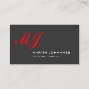 Carte De Visite Trainer personnel de Monogramme rouge