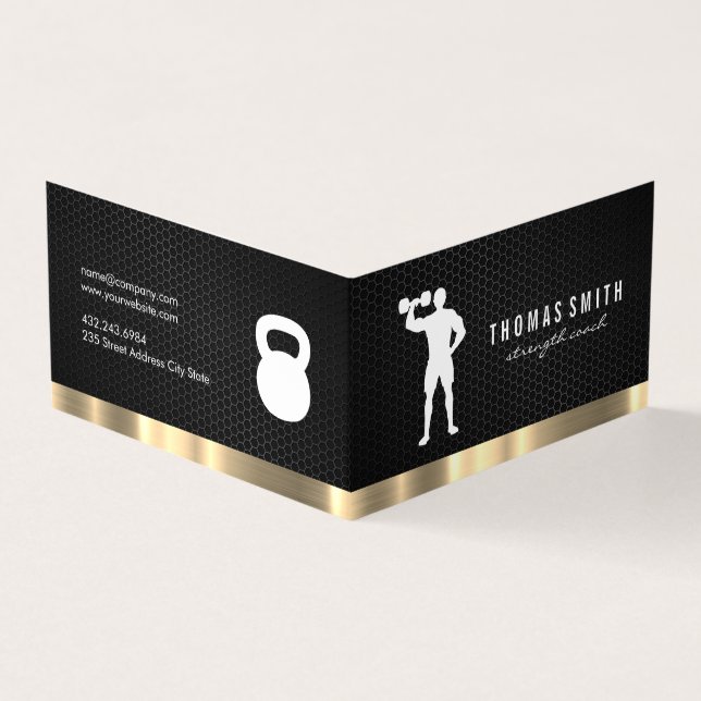 Carte De Visite Trainer personnel Métallic Gold Trim (Extérieur)
