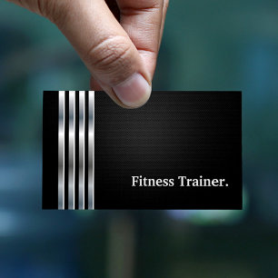 Carte De Visite Trainer professionnel Black Silver