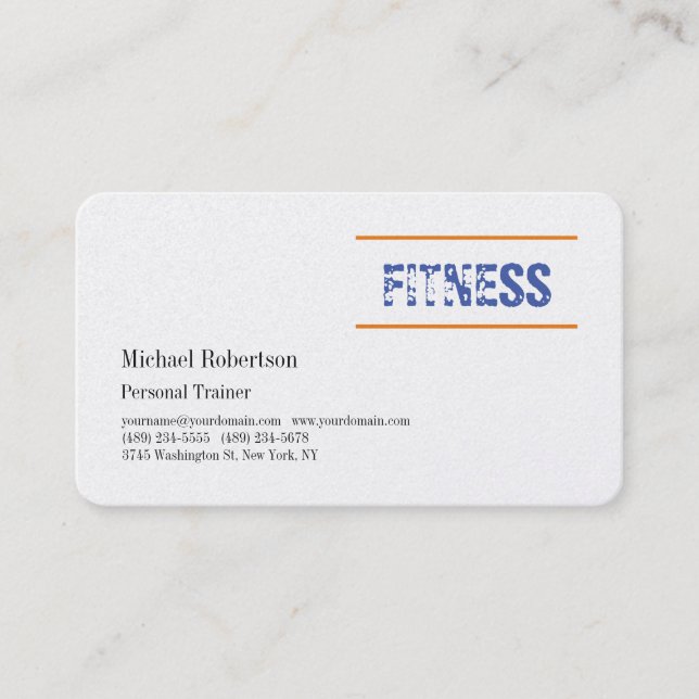Carte De Visite Trainer professionnel Premium Pearl Fitness Sport (Devant)