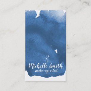 Carte De Visite trait de brosse Abstrait couleur bleu aquarelle