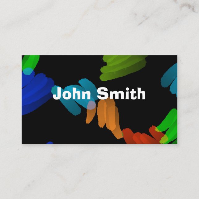 Carte De Visite trait de peinture abstrait moderne personnalisé (Devant)