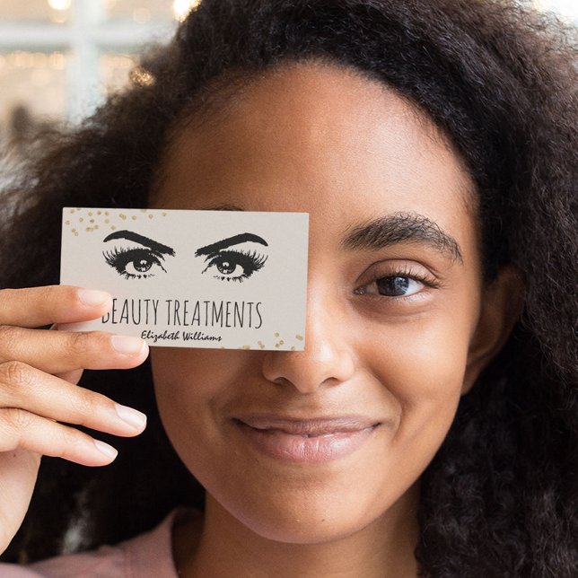 Carte De Visite Traitement de beauté moderne des yeux et de l'or | (Créateur téléchargé)