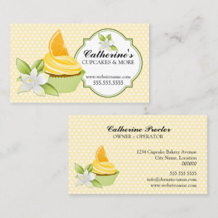 Carte De Visite Tranche d'orange de boulangerie de petit gâteau