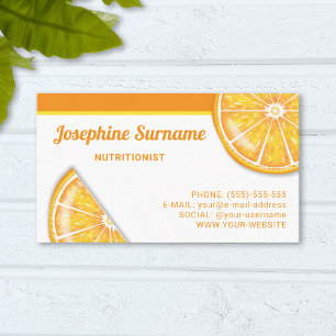 Carte De Visite Tranches de fruits d'agrumes orange diététiste nut