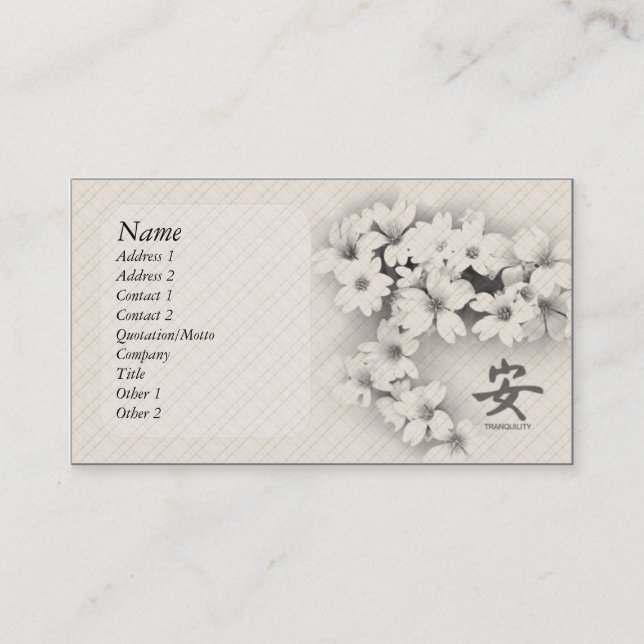 Carte De Visite Tranquilité (Devant)