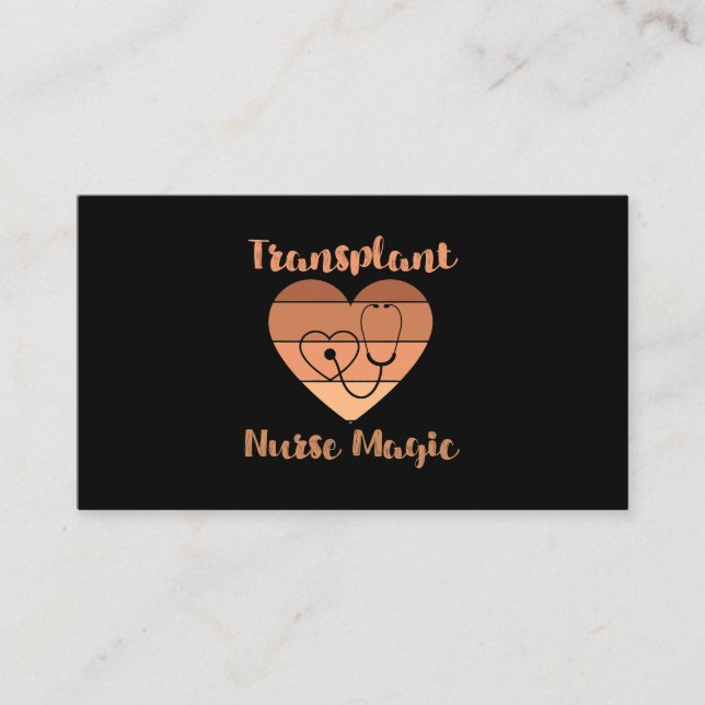 Carte De Visite Transplanter Infirmière Magique Rein Chirurgie pul (Devant)
