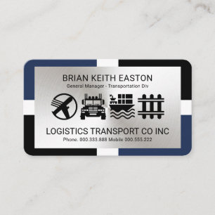 Carte De Visite Transport de couche d'argent à cadre élégant