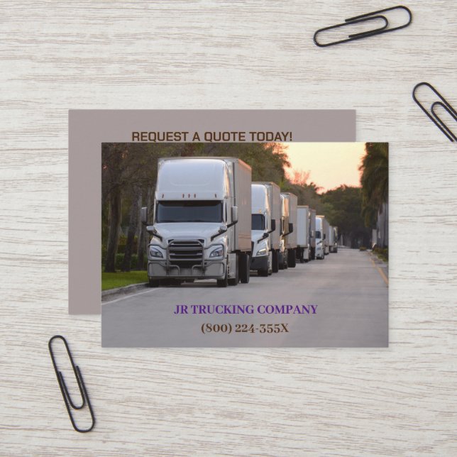 Carte De Visite Transport de la compagnie de camionneurs (Devant/Arrière en situation)