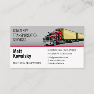 Carte De Visite Transport et logistique   Camion