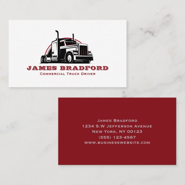 Carte De Visite Transport Semi Trucker Company (Devant / Derrière)