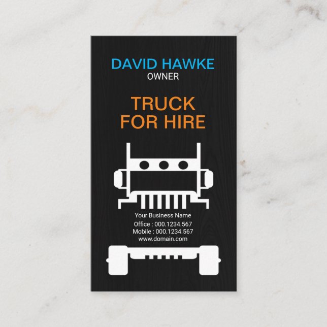 Carte De Visite Transporteur de couverture de grain de bois robust (Devant)