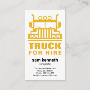 Carte De Visite Transporteur logistique Motif avant simple Camion