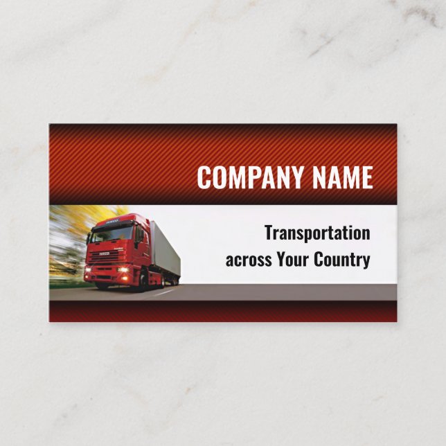 Carte De Visite Transporteur routier Camion rouge (Devant)