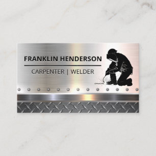 Carte De Visite Travail du soudeur   Acier diamant   Métaux