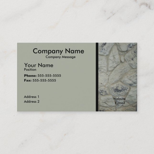Carte De Visite Travail en pierre (Devant)