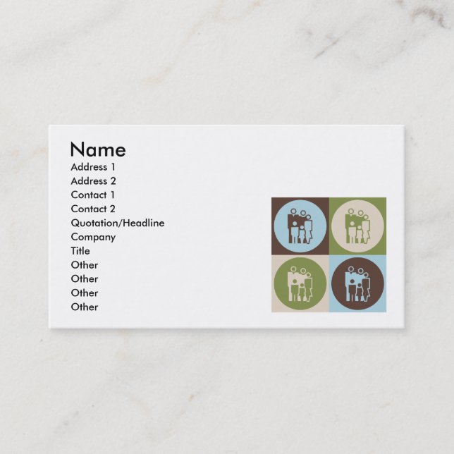 Carte De Visite Travail social d'art de bruit (Devant)